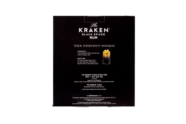 The Kraken Black Spiced Rum 35cl & Hi Ball Glass Gift Pack - House of Spirits