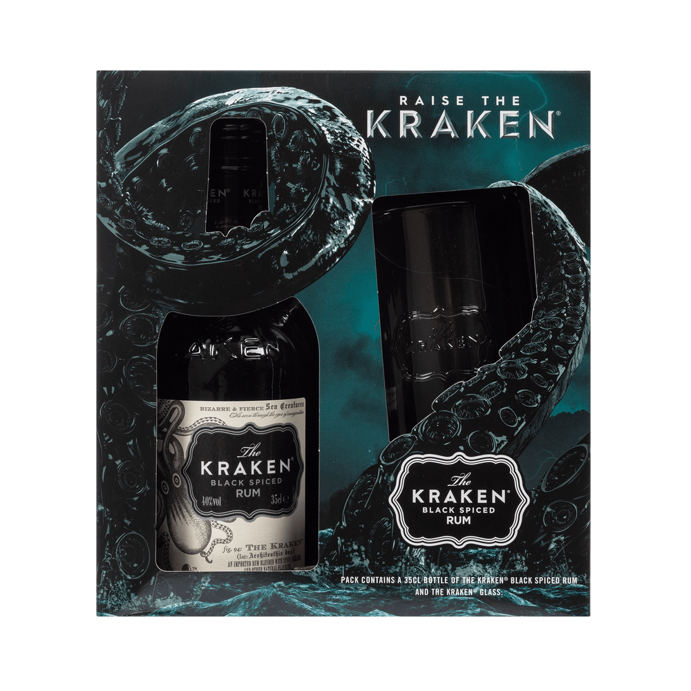 The Kraken Black Spiced Rum 35cl & Hi Ball Glass Gift Pack - House of Spirits