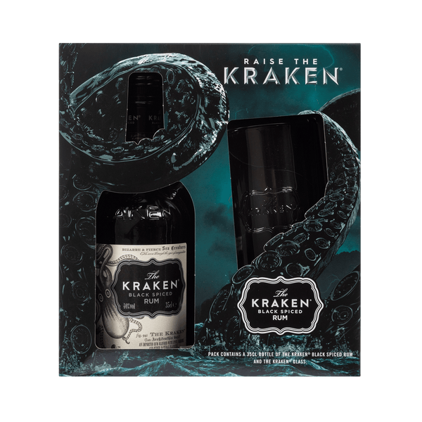 The Kraken Black Spiced Rum 35cl & Hi Ball Glass Gift Pack