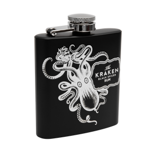 The Kraken Black Spiced Rum 1Ltr with Hip Flask