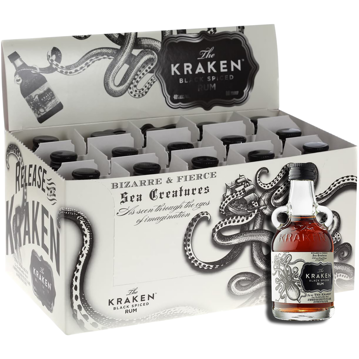 The Kraken Black Spiced Rum 15 X 5cl Minis House Of Spirits