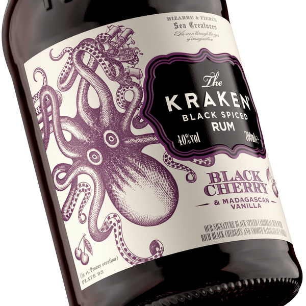 The Kraken Black Cherry and Madagascan Vanilla Black Spiced Rum 70cl